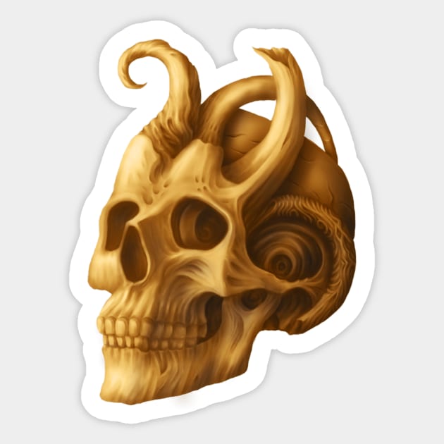 golden skull Sticker by Hedgeh0g